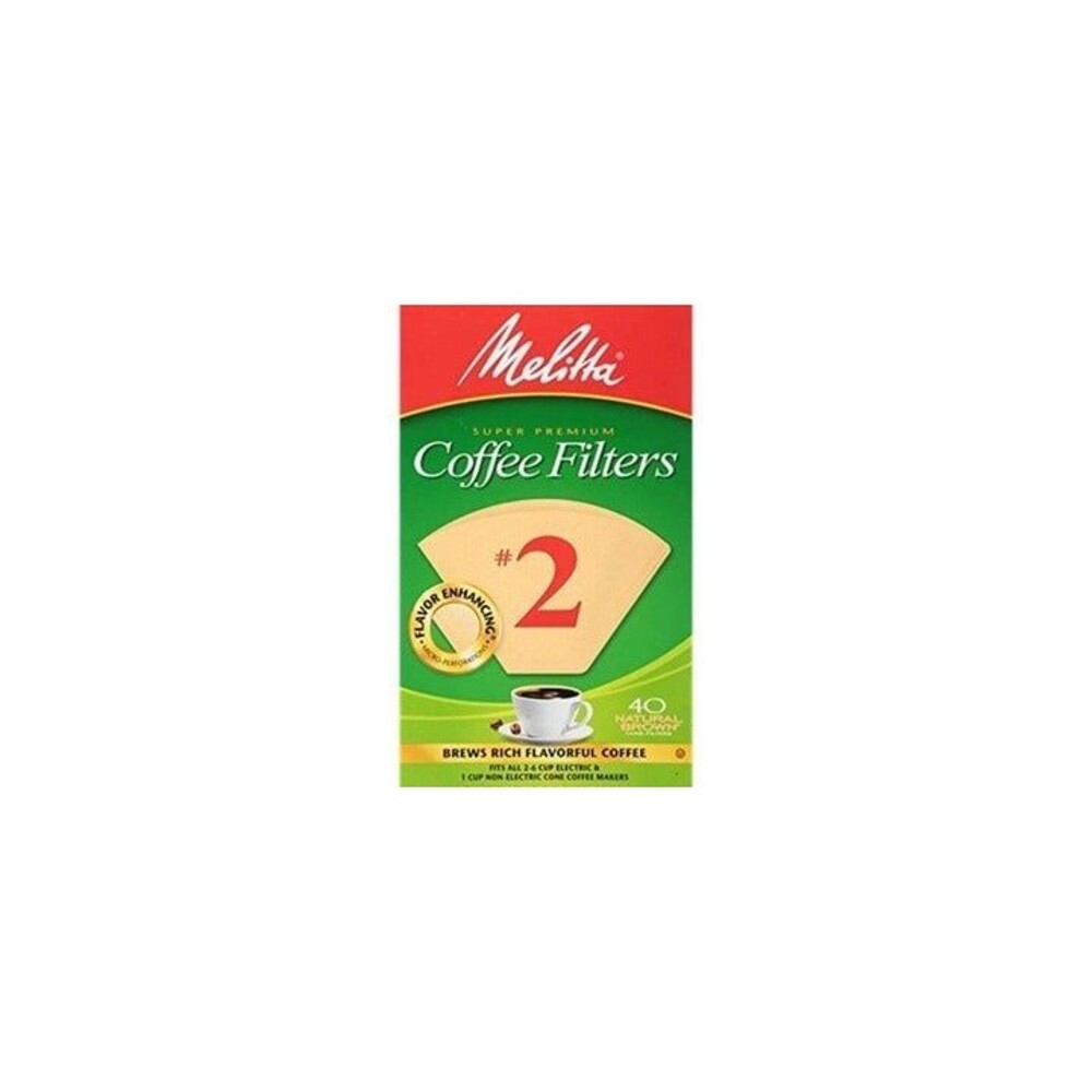 Melitta #2 Cone Coffee Filters Natural Brown 40 count